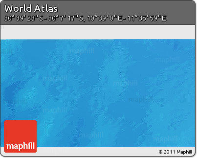 Shaded Relief 3D Map of the Area around 30° 23' 20" S, 11° 7' 30" E