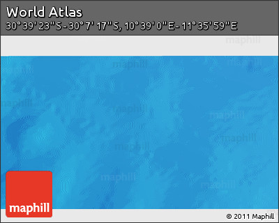 Shaded Relief 3D Map of the Area around 30° 23' 20" S, 11° 7' 30" E