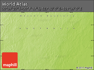 Physical Map of the Area around 30° 23' 20" S, 124° 10' 30" E