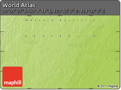 Physical Map of the Area around 30° 23' 20" S, 124° 10' 30" E