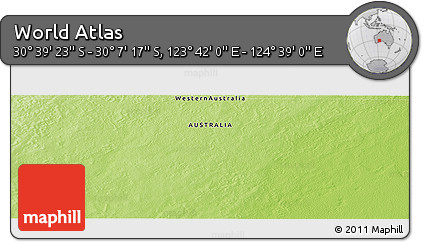 Physical Panoramic Map of the Area around 30° 23' 20" S, 124° 10' 30" E