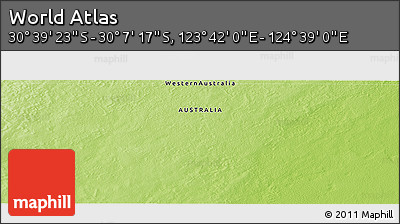 Physical Panoramic Map of the Area around 30° 23' 20" S, 124° 10' 30" E
