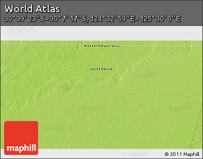 Physical 3D Map of the Area around 30° 23' 20" S, 125° 1' 30" E