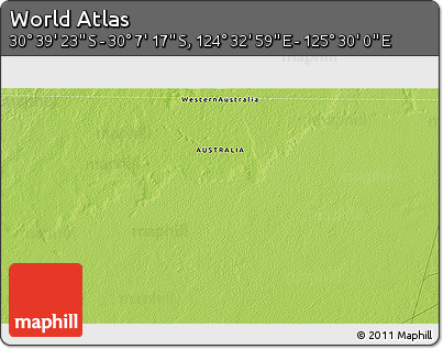 Physical 3D Map of the Area around 30° 23' 20" S, 125° 1' 30" E