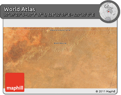 Satellite 3D Map of the Area around 30° 23' 20" S, 125° 1' 30" E
