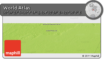 Physical Panoramic Map of the Area around 30° 23' 20" S, 125° 1' 30" E