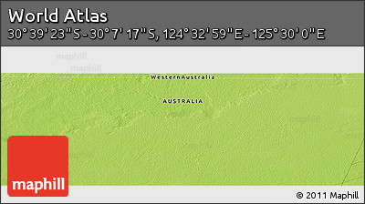 Physical Panoramic Map of the Area around 30° 23' 20" S, 125° 1' 30" E