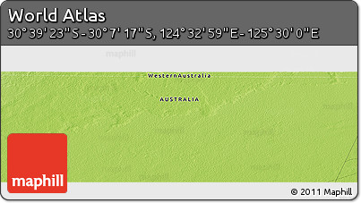 Physical Panoramic Map of the Area around 30° 23' 20" S, 125° 1' 30" E