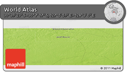 Physical Panoramic Map of the Area around 30° 23' 20" S, 127° 34' 30" E