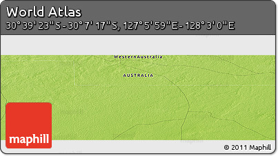 Physical Panoramic Map of the Area around 30° 23' 20" S, 127° 34' 30" E