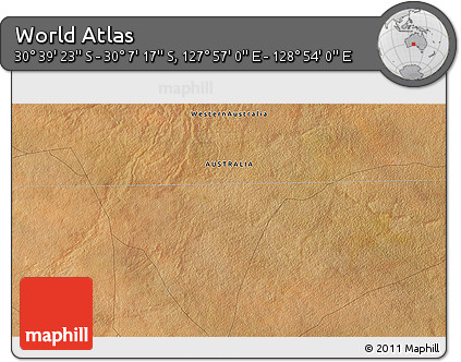 Satellite 3D Map of the Area around 30° 23' 20" S, 128° 25' 30" E