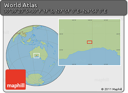 Savanna Style Location Map of the Area around 30° 23' 20" S, 128° 25' 30" E