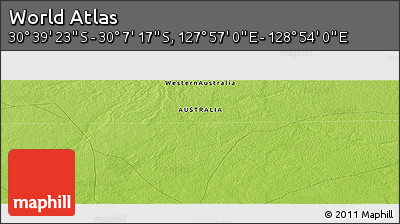 Physical Panoramic Map of the Area around 30° 23' 20" S, 128° 25' 30" E