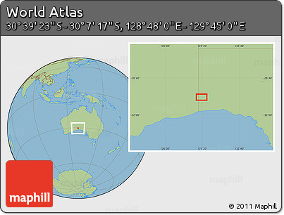 Savanna Style Location Map of the Area around 30° 23' 20" S, 129° 16' 30" E