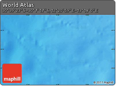 Physical Map of the Area around 30° 23' 20" S, 12° 49' 29" E