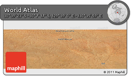 Satellite Panoramic Map of the Area around 30° 23' 20" S, 130° 7' 30" E