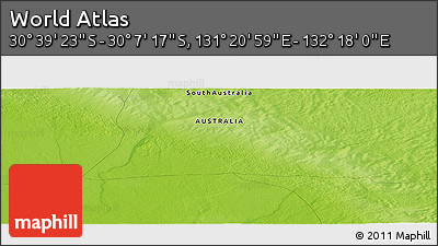 Physical Panoramic Map of the Area around 30° 23' 20" S, 131° 49' 29" E