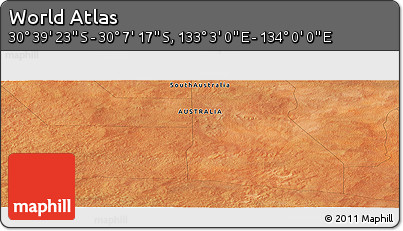 Satellite Panoramic Map of the Area around 30° 23' 20" S, 133° 31' 30" E