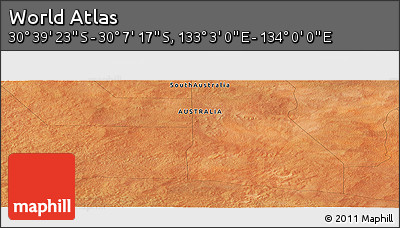 Satellite Panoramic Map of the Area around 30° 23' 20" S, 133° 31' 30" E