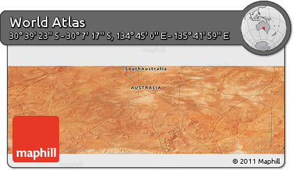 Satellite Panoramic Map of the Area around 30° 23' 20" S, 135° 13' 29" E