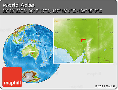 Physical Location Map of the Area around 30° 23' 20" S, 137° 46' 30" E