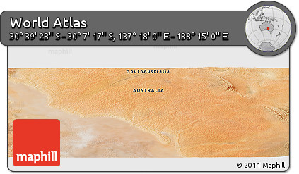 Satellite Panoramic Map of the Area around 30° 23' 20" S, 137° 46' 30" E