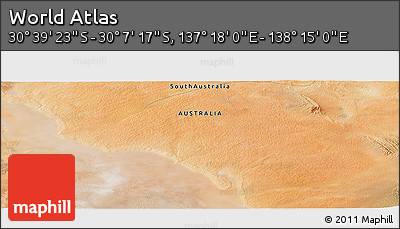 Satellite Panoramic Map of the Area around 30° 23' 20" S, 137° 46' 30" E