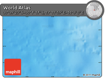 Physical Map of the Area around 30° 23' 20" S, 13° 40' 30" E