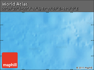 Physical Map of the Area around 30° 23' 20" S, 13° 40' 30" E