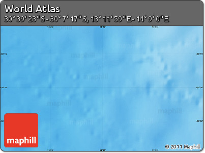 Physical Map of the Area around 30° 23' 20" S, 13° 40' 30" E