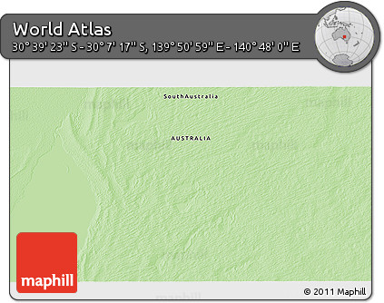 Political 3D Map of the Area around 30° 23' 20" S, 140° 19' 29" E