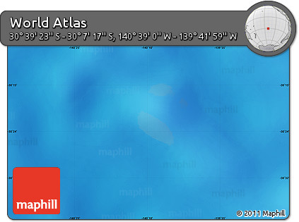 Physical Map of the Area around 30° 23' 20" S, 140° 10' 30" W