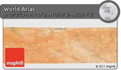 Satellite Panoramic Map of the Area around 30° 23' 20" S, 142° 1' 30" E