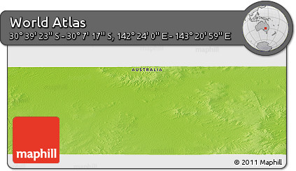 Physical Panoramic Map of the Area around 30° 23' 20" S, 142° 52' 30" E