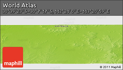 Physical Panoramic Map of the Area around 30° 23' 20" S, 142° 52' 30" E