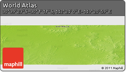 Physical Panoramic Map of the Area around 30° 23' 20" S, 142° 52' 30" E