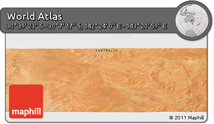 Satellite Panoramic Map of the Area around 30° 23' 20" S, 142° 52' 30" E