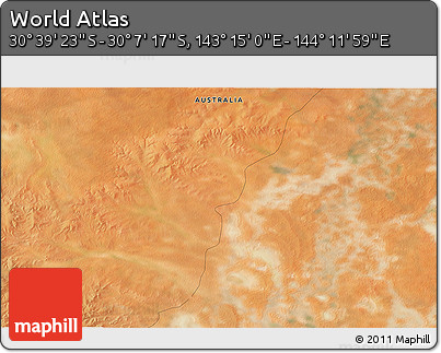 Satellite 3D Map of the Area around 30° 23' 20" S, 143° 43' 29" E