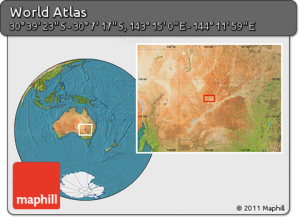 Satellite Location Map of the Area around 30° 23' 20" S, 143° 43' 29" E