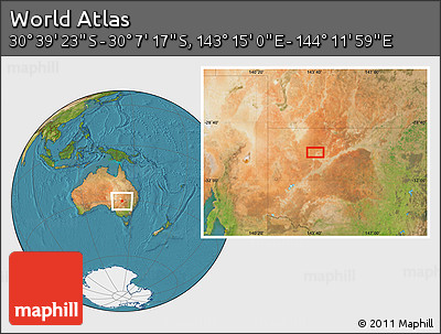 Satellite Location Map of the Area around 30° 23' 20" S, 143° 43' 29" E