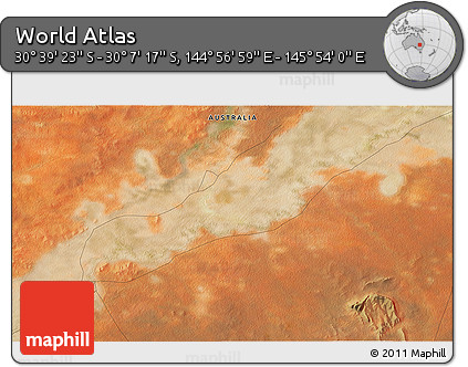 Satellite 3D Map of the Area around 30° 23' 20" S, 145° 25' 30" E