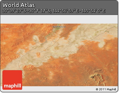 Satellite 3D Map of the Area around 30° 23' 20" S, 145° 25' 30" E