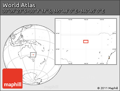 Blank Location Map of the Area around 30° 23' 20" S, 146° 16' 30" E