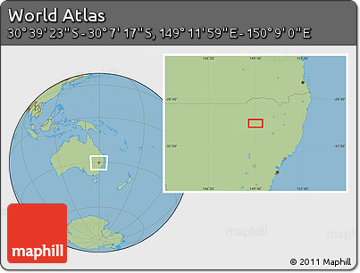 Savanna Style Location Map of the Area around 30° 23' 20" S, 149° 40' 30" E