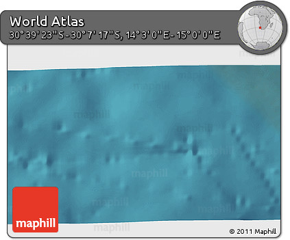 Satellite 3D Map of the Area around 30° 23' 20" S, 14° 31' 30" E