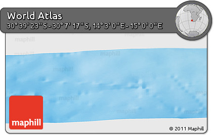 Physical Panoramic Map of the Area around 30° 23' 20" S, 14° 31' 30" E
