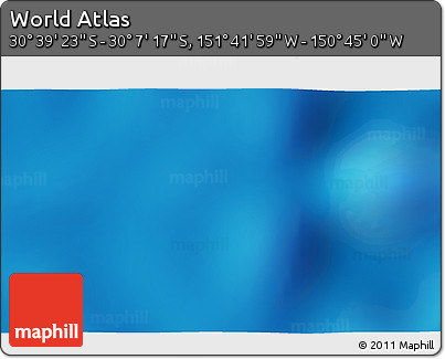 Physical 3D Map of the Area around 30° 23' 20" S, 151° 13' 29" W