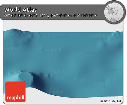 Satellite 3D Map of the Area around 30° 23' 20" S, 156° 28' 29" E