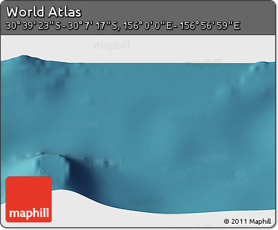 Satellite 3D Map of the Area around 30° 23' 20" S, 156° 28' 29" E