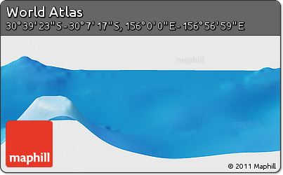 Physical Panoramic Map of the Area around 30° 23' 20" S, 156° 28' 29" E